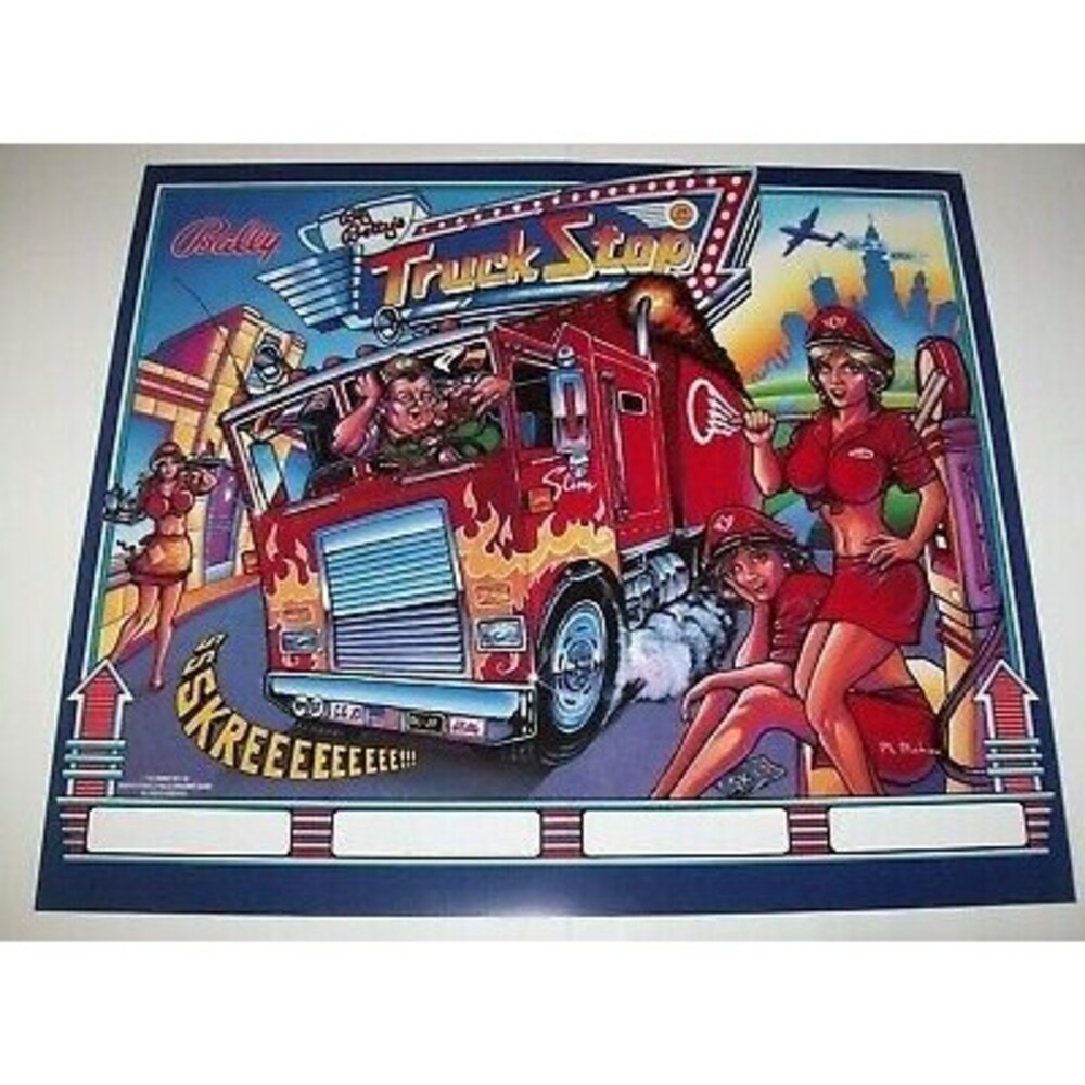 Bally Truck Stop Pinball TRANSLITE Original NOS Game Artwork Big Rig Trucking